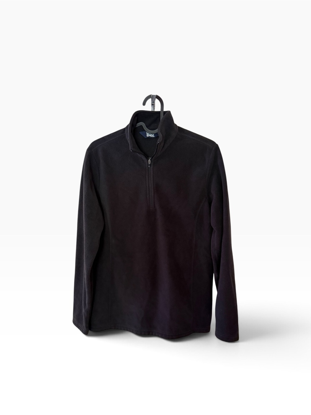 Lands’ End Women’s Small Black Quarter Zip Fleece Pullover